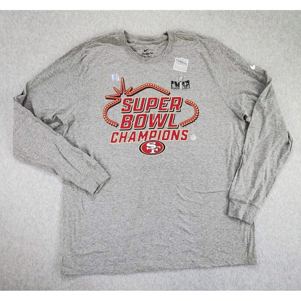 NEW San Francisco 49ers Super Bowl Nike NFL Vegas Trophy Collection Shirt SZ XL